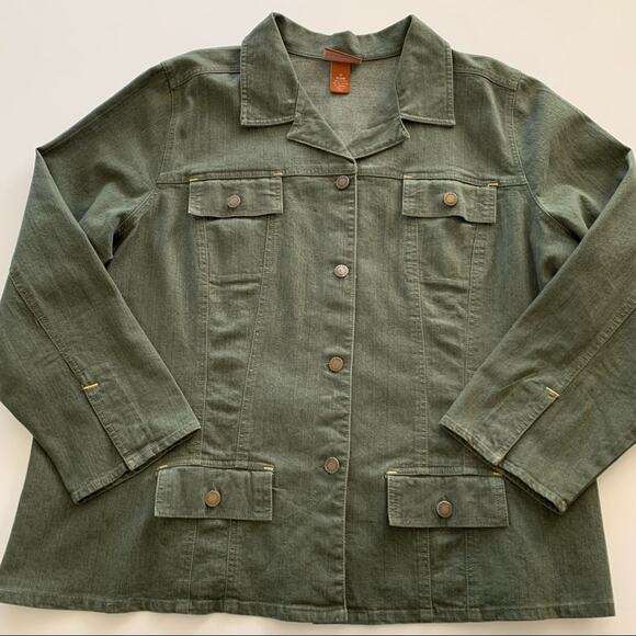 Via Penny Lane Reworked Apparel | Disney Villain Baddies Green Denim Jacket 1X - Picture 2 of 10
